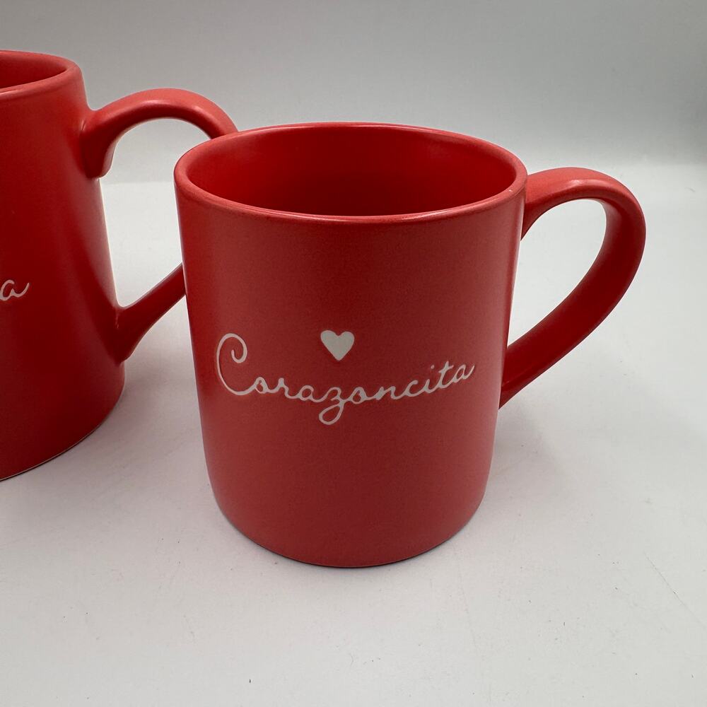 Threshold Stoneware Mommy & Me Pink Spanish Coffee Mug Set Mamacita Corazoncita - Picture 6 of 8